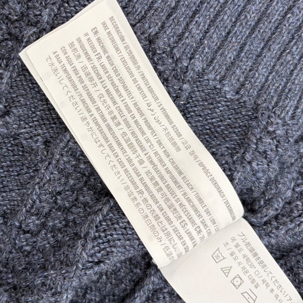 Hollister Sweater Cable Knit Colorblock Grey White Navy Preppy Small Cozy Comfy - Picture 5 of 8